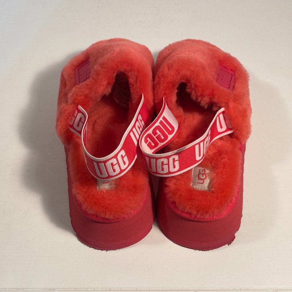 Ugg Disco Slide Pink Shearling Platform Sandals Women Size 9 / Mint - Picture 2 of 8